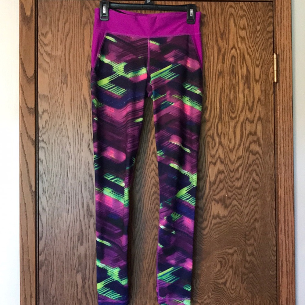 Bright multi-colored leggings, Sz Sm, like new!!